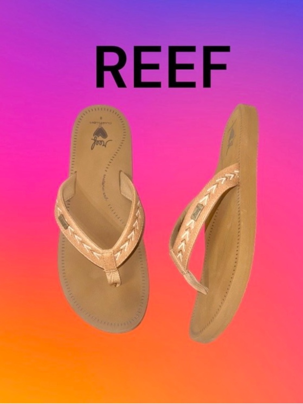 REEF 🌺Wrn 1X🌺 Beachbreak sandals women’s flip flops size 8